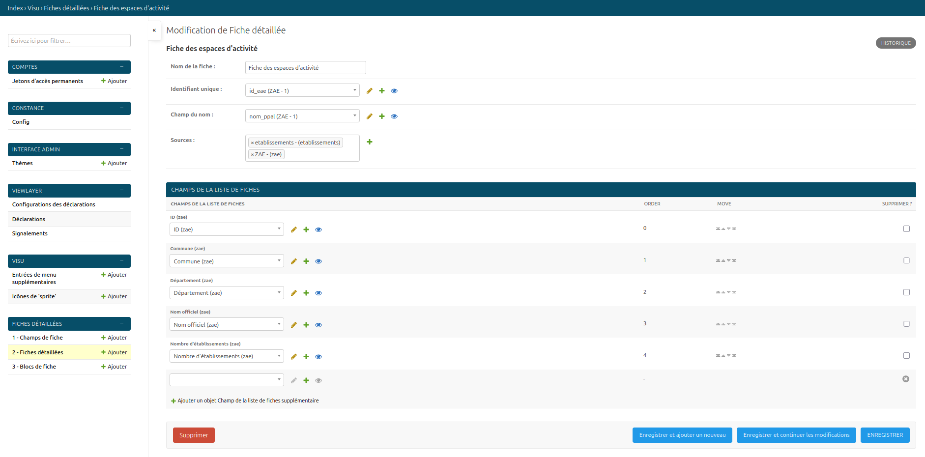 Modification de fiche détaillée