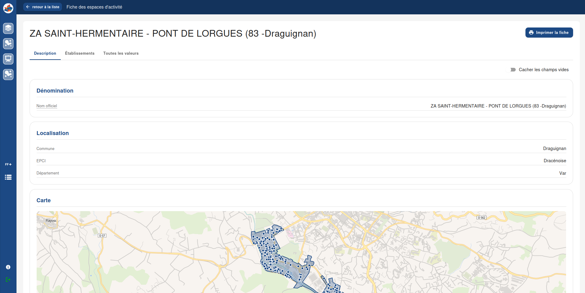 Consultation d'une fiche détaillée unique